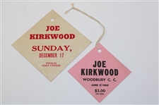 Three (3) c.1950's Joe Kirkwood Golf Exhibition Advertising Pieces, Guest Tag & Two (2) Tickets