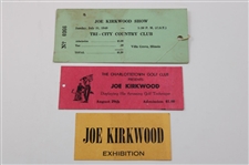 Two (2) 1940's-50's Joe Kirkwood Exhibition Advertisements & Four (4) Tickets