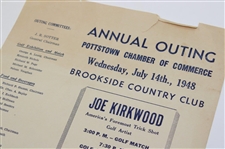 Two (2) 1940's-50's Joe Kirkwood Exhibition Advertisements & Four (4) Tickets