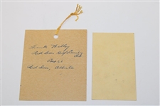 Joe Kirkwood's c.1950's Dunlop Advertising Card, Exhibition Advertisement Piece & Four (4) Tickets