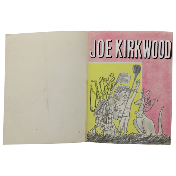 Original Pencil & Watercolor Joe Kirkwood w/ Kangaroo Cover Art Drawing