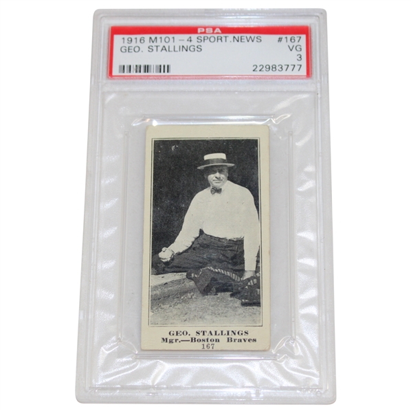 1916 M101-4 Sporting News #167 George Stallings Card PSA VG 3 #22983777