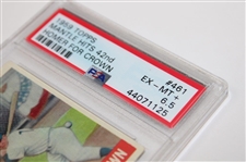 1959 Topps #461 Mickey Mantle Hits 42Nd Homer For Crown Card PSA EX-MT 6.5 #44071125