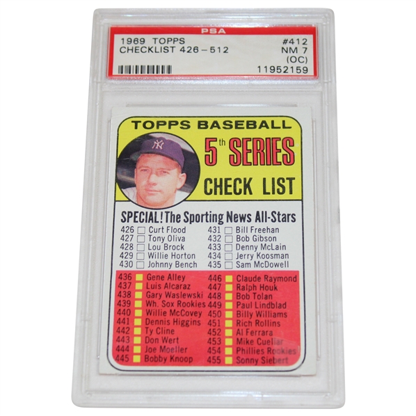 1969 Topps #412 Checklist 426-512 Card PSA NM 7 #11952159