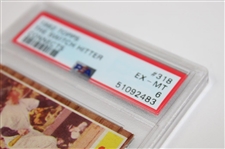 1962 Topps #318 The Switch Hitter Mickey Mantle Connects Card PSA EX-MT 6 #51092483