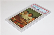 1953 Bowman Color #44 Yogi Berra/Hank Bauer/Mickey Mantle Card PSA EX 5 #55412330