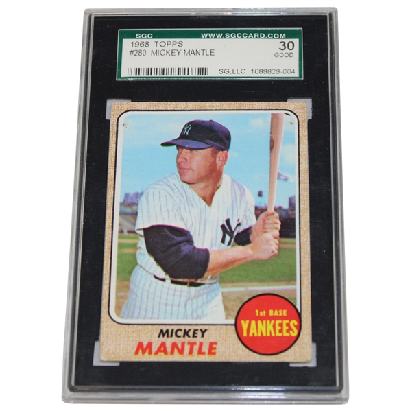 1968 Topps #280 Mickey Mantle Card SGC Good 3 #1088828-004