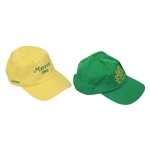 2009 Masters Tournament CBS Sports Green Hat & 2011 Masters Tournament Yellow Gallery Hat