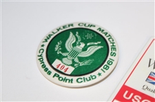 1979, 1981, 1983, 1979 & 1997 Various Walker Cup Badges 
