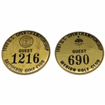 1980 & 1981 US Open Guest Badges #1216 & #690 - Baltusrol (Nicklaus) & Merion