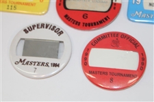 1970, 1980, 1990 (x2), 1993 (x2) & 1994 Masters Press/Supervisor/Official/Observer& other Official Badges