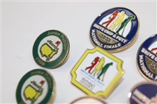 Six (6) Masters National Drive Chip & Putt Finals Pins w/Five (5) 2008 Junior Patron Pins