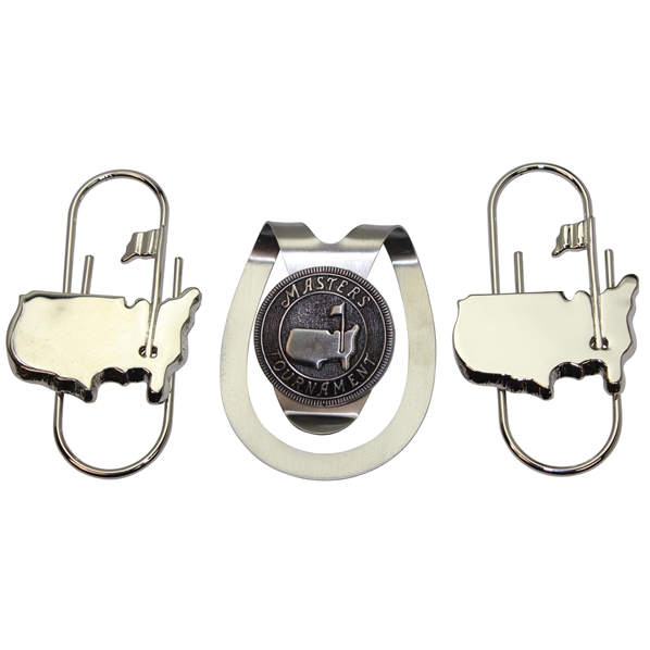 Masters Tournament Undated Silver Tone Clip w/Two (2) Masters Silver Tone Logo Clips