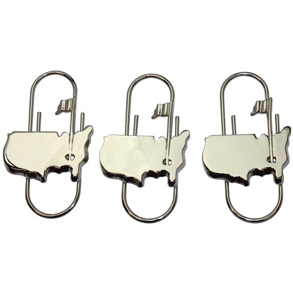 Three (3) Masters Silver Tone Logo Clips