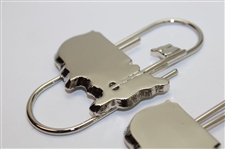 Three (3) Masters Silver Tone Logo Clips