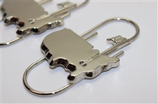 Three (3) Masters Silver Tone Logo Clips