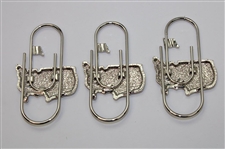 Three (3) Masters Silver Tone Logo Clips