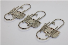 Three (3) Masters Silver Tone Logo Clips
