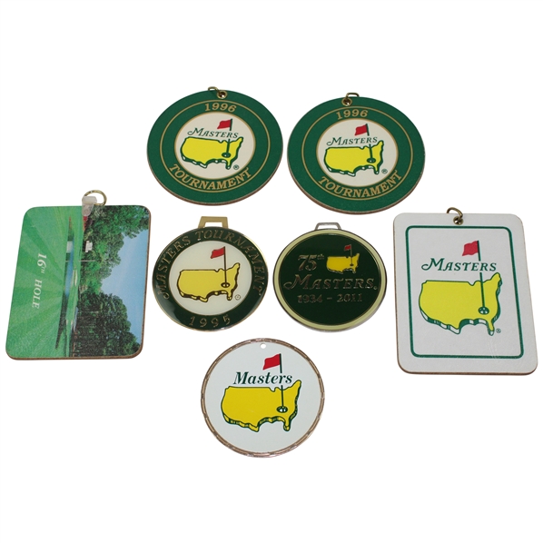 1993, 1994, 1995, 1996 (x2), 2011 & Undated Masters Tournament Bag Tags 
