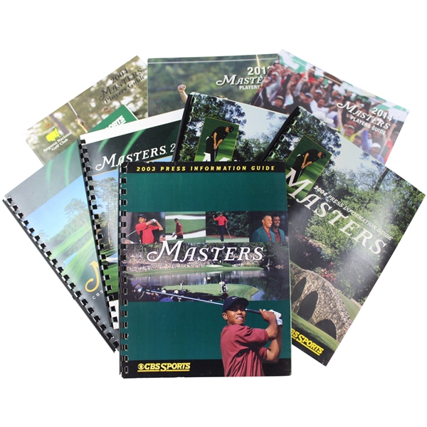Five (5) Masters CBS Sports Guides w/Three (3) Masters Player Guides