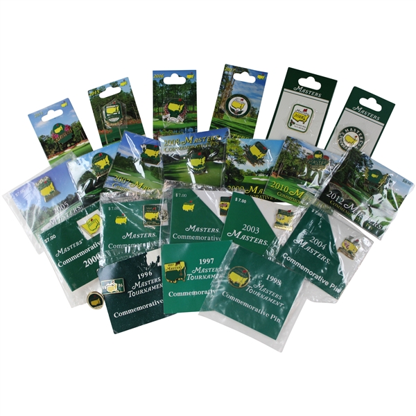1994, 1996-1998, 2000-2010, 2012-2013 & 2015-2019 Masters Tournament Commemorative Pins 