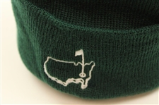 Masters Tournament Logo Dk Green Outline Logo Beanie Cap - New w/Tags