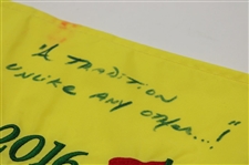 Jim Nantz Signed 2016 Masters Embroidered Flag with 'A Tradition Unlike Any Other' PSA #AJ38635