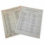 1963 Masters Tournament Friday & Saturday Pairing Sheets - Jacks First Masters Win
