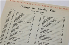 1963 Masters Tournament Friday & Saturday Pairing Sheets - Jack's First Masters Win