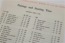 1963 Masters Tournament Friday & Saturday Pairing Sheets - Jack's First Masters Win