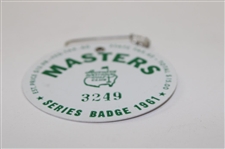 1961 Masters Tournament SERIES Badge #3249 - Gary Player Winner