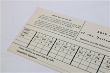 1956 US Open Oak Hill Country Club Unused Scorecard