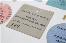 Five (5) Paper Tickets To 1940's U. K. Clubs & Events Including (3) w/'Competitor' Designation