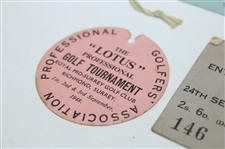 Five (5) Paper Tickets To 1940's U. K. Clubs & Events Including (3) w/'Competitor' Designation