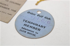 Five (5) Paper Tickets To 1940's U. K. Clubs & Events Including (3) w/'Competitor' Designation