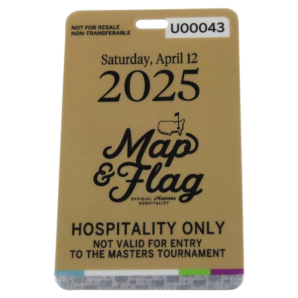 2025 Masters Map & Flag Official Hospitality Only Saturday Badge #U00043 - Rory Career Grand Slam!
