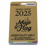2025 Masters Map & Flag Official Hospitality Only Saturday Badge #U00043 - Rory Career Grand Slam!