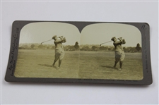 Four (4) Vintage Harry Vardon Bay State Publishing Golf Stereocards #393, #396, #412 & #519