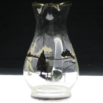 Silver Overlay Golf Themed Large Glass Water Pitcher