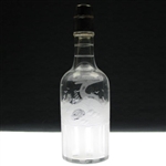 Circa 1900 Hawkes Sterling Thistle Cut Glass Whiskey Decanter Glass Bottle w/'BGD' Top