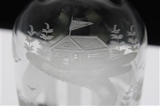 Circa 1900 Hawkes Sterling Thistle Cut Glass Whiskey Decanter Glass Bottle w/'BGD' Top
