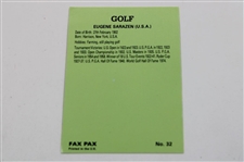 Gene Sarazen Signed 1993 Fax Pax Card JSA ALOA