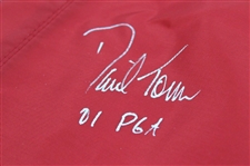 David Toms Signed 2001 PGA Championship at Atlanta Athletic Club Embroidered Flag JSA ALOA