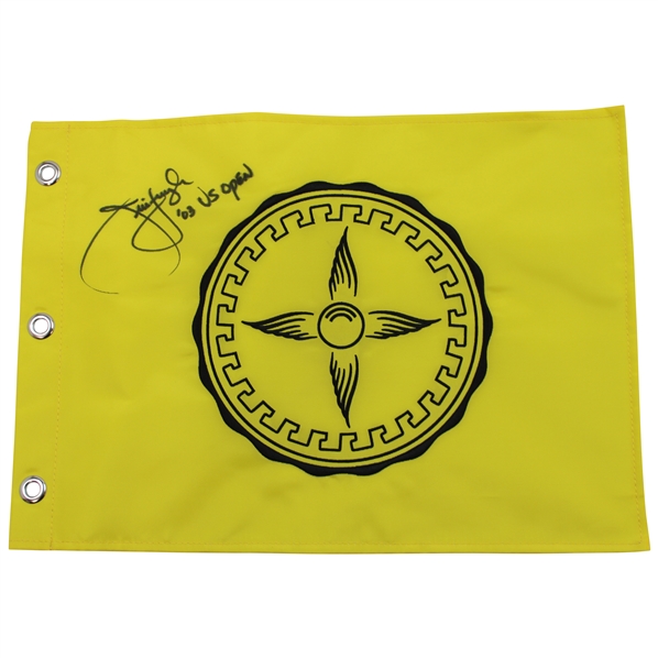 Jim Furyk Signed Olympia Fields Yellow Screen Flag - Site of 2003 US Open Win JSA ALOA