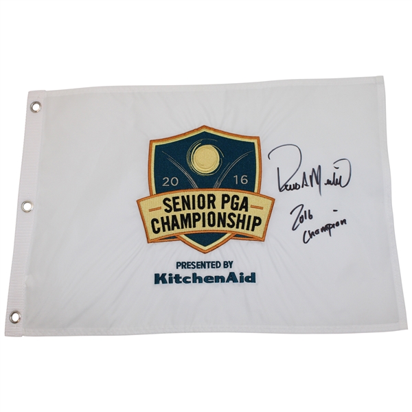 Rocco Mediate Signed 2016 Senior PGA Championship Embroidered Flag w/2016 Champion JSA ALOA