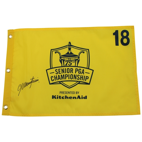 Colin Montgomerie Signed 2014 Senior PGA Championship Screen Flag JSA ALOA