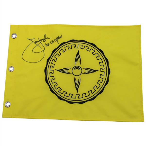 Jim Furyk Signed Olympia Fields Yellow Screen Flag - Site of 2003 US Open Win JSA ALOA