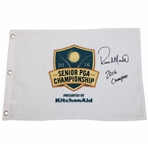 Rocco Mediate Signed 2016 Senior PGA Championship Embroidered Flag w/2016 Champion JSA ALOA
