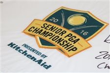 Rocco Mediate Signed 2016 Senior PGA Championship Embroidered Flag w/'2016 Champion' JSA ALOA