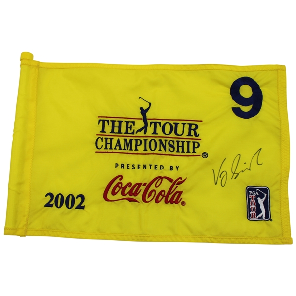 Vijay Singh Signed 2002 The Tour Championship Used Hole #9 Flag w/COA & JSA ALOA